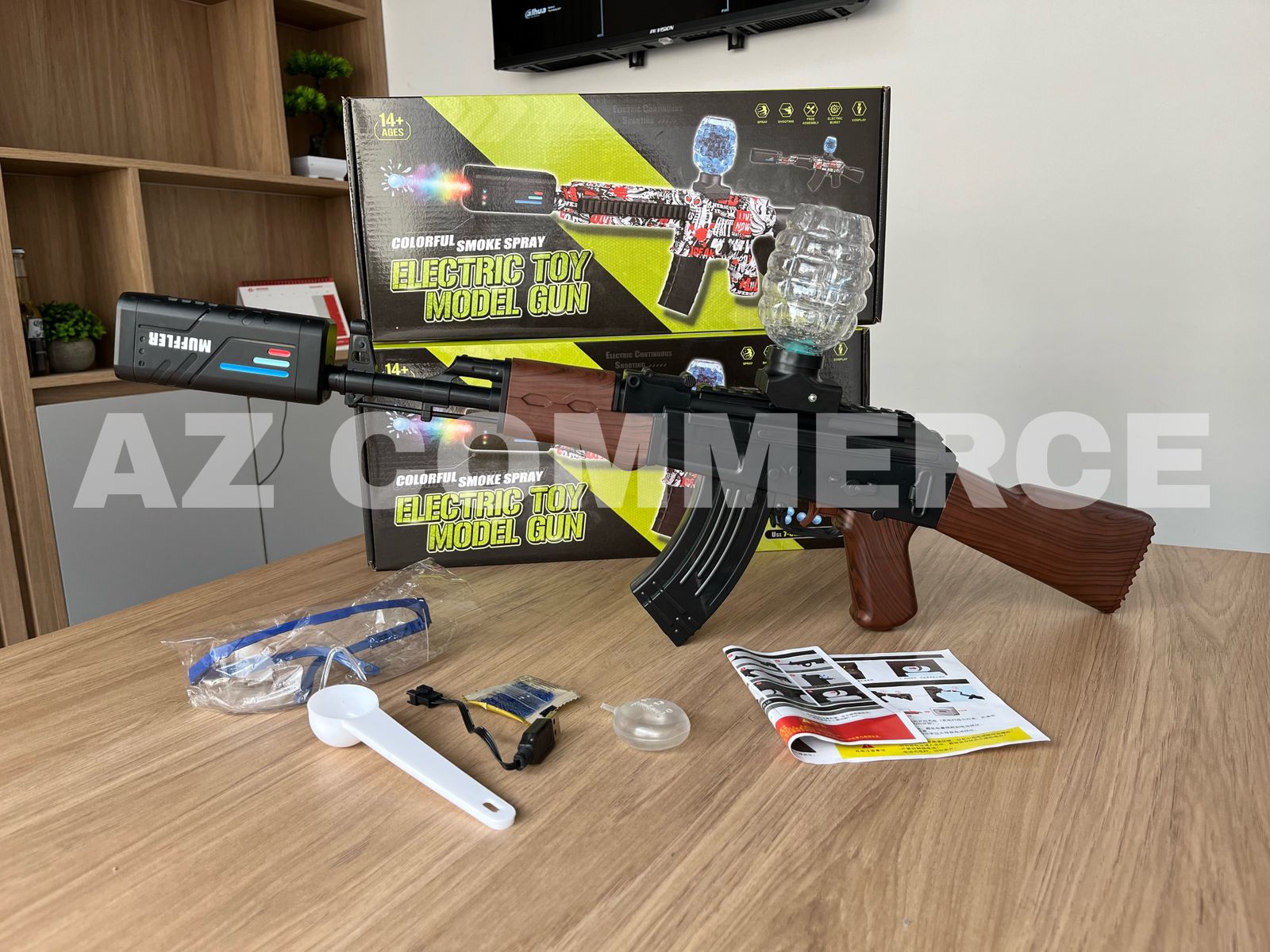 Pistola Rifle Hidrogel M4 Luz y Humo